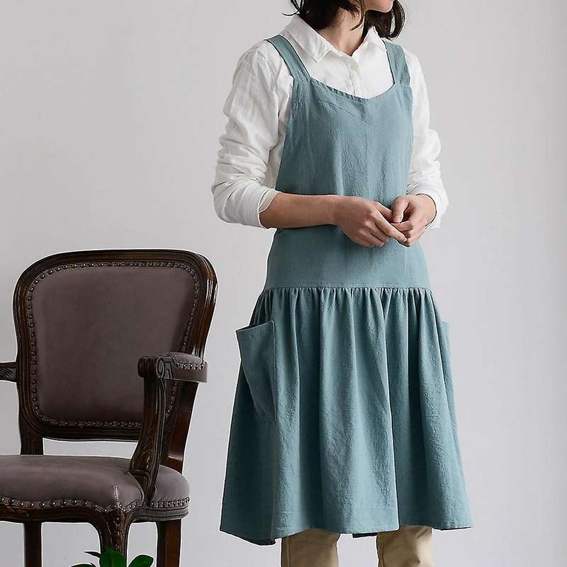 1 Piece Kitchen Apron Cooking Waist Women's Work Cover Light Green
