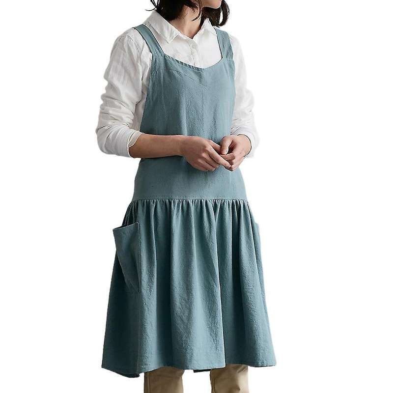 1 Piece Kitchen Apron Cooking Waist Women's Work Cover Light Green