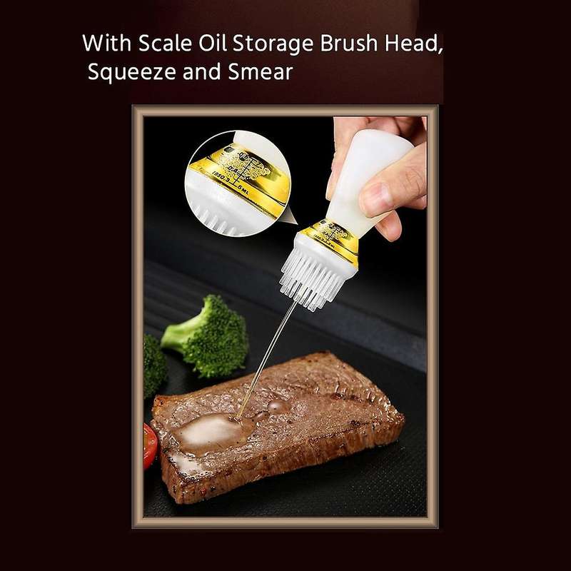 Silicone Glass Oil Bottle with Brush Grill Oil Brushes Tools 135ml