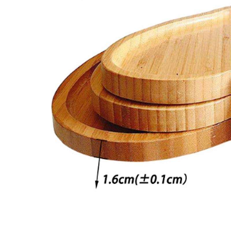 2 Pcs Bamboo Heart Shape Dessert Plate Serving Tray Dish Food Platter