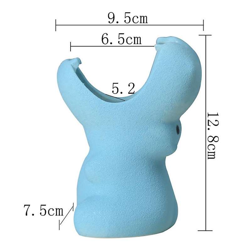 Cartoon Hippo Ceramic Flower Pot for Home Decor Flowerpot Blue