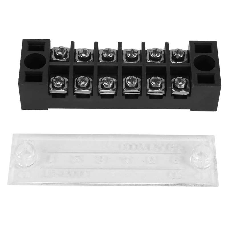 5 Pcs Screw Terminal Block, Double-row, 6 Positions, 600 V, 15 A