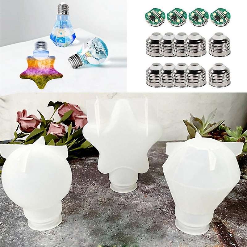 1set Resin Mold for Light Bulb Diy Bulb Crystal Bulb Mold(rhombus)