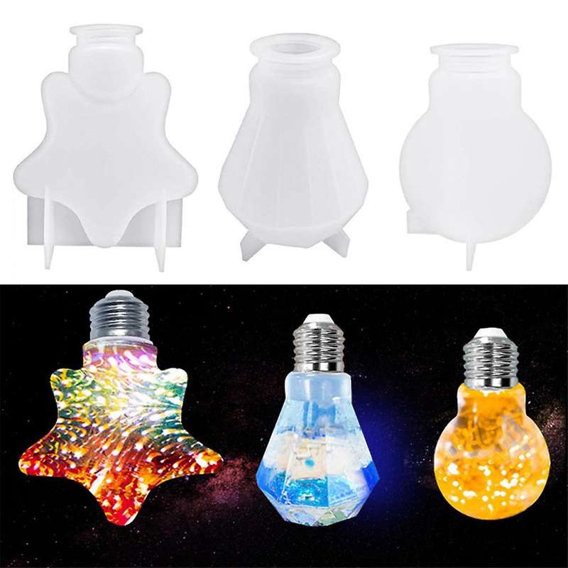 1set Resin Mold for Light Bulb Diy Bulb Crystal Bulb Mold(rhombus)