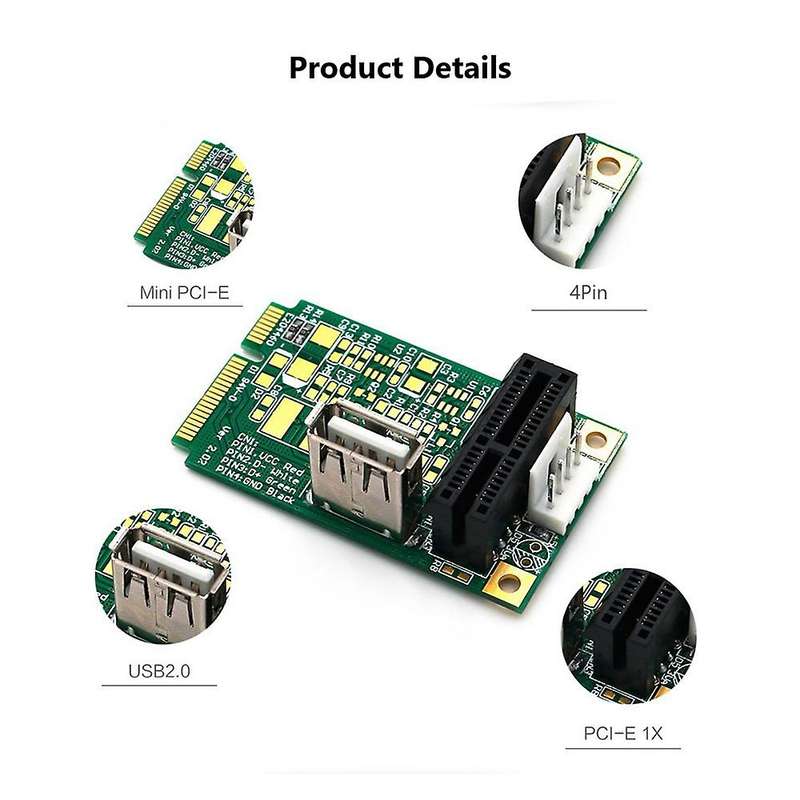 Mini Pcie to Pci Express 1x with Usb Riser Card Adapter