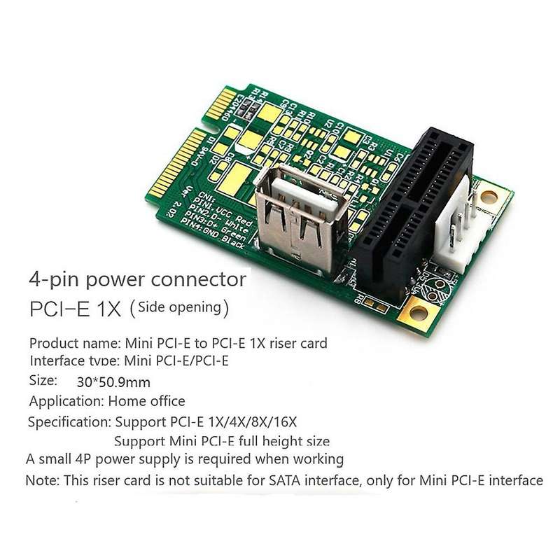 Mini Pcie to Pci Express 1x with Usb Riser Card Adapter