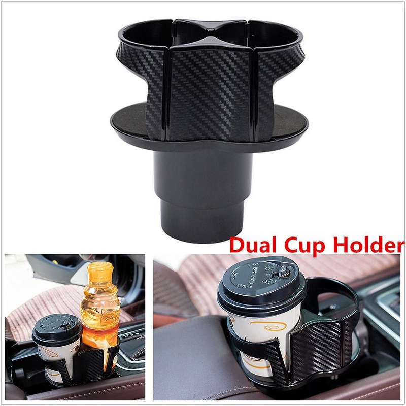 2 In 1 Multifunctional 2 Cup Mount Extender, Carbon Fiber Color