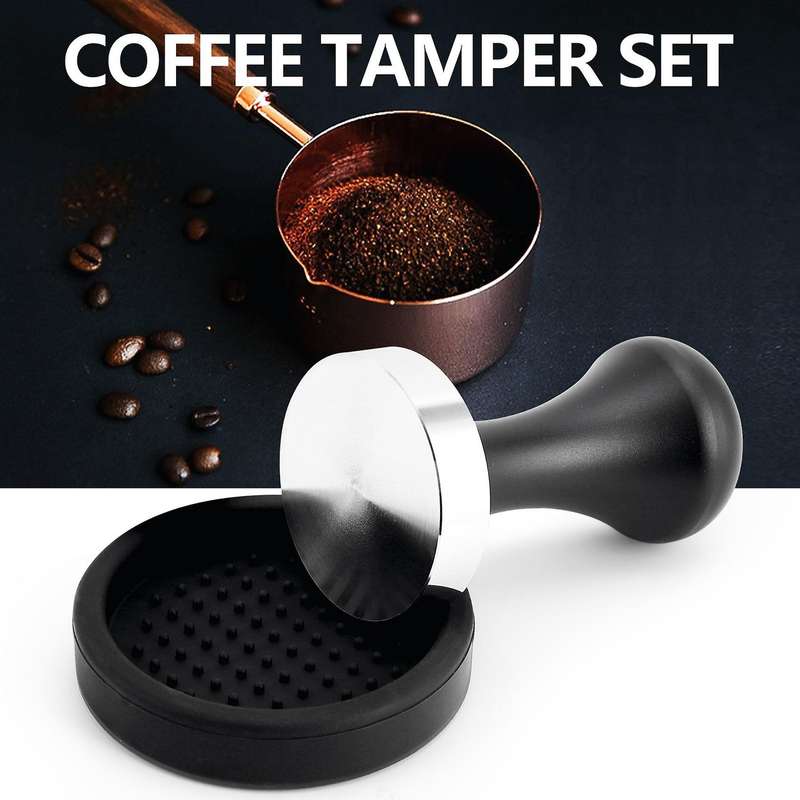 Coffee Tamper Set,espresso Stamp with Flat Stainless Steel Base