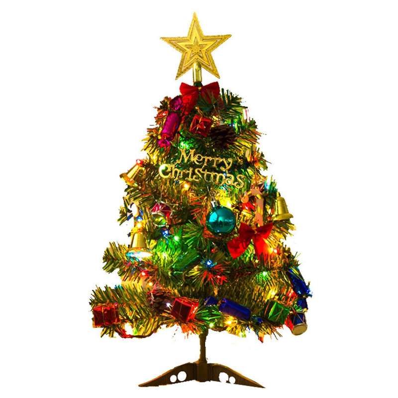 50cm Christmas Tree with Lights, New Year Desktop Mini Ornaments