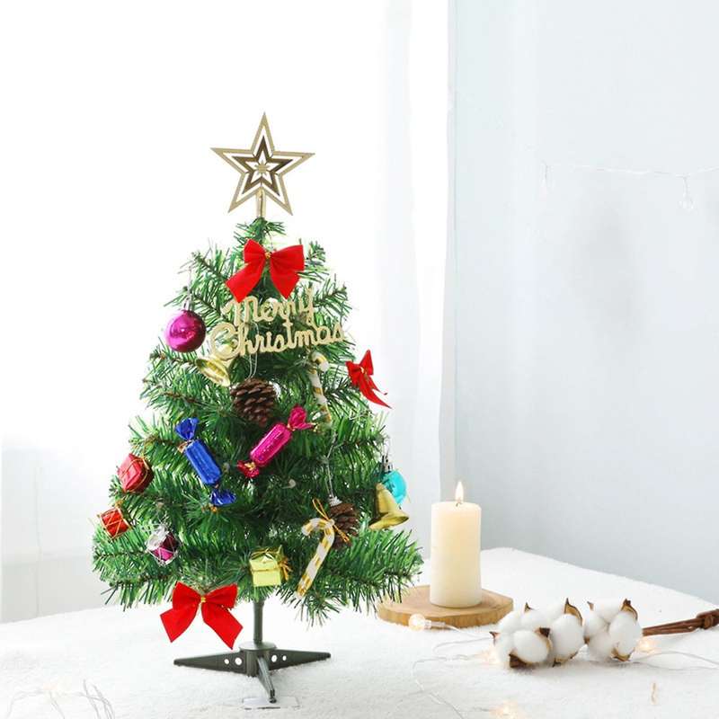 50cm Christmas Tree with Lights, New Year Desktop Mini Ornaments
