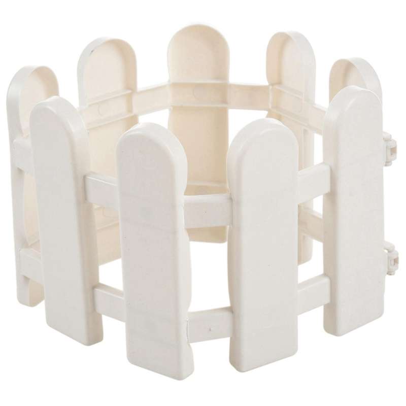 4pc 50x13cm White Plastic Tree Fence Courtyard Indoor Garden Fence