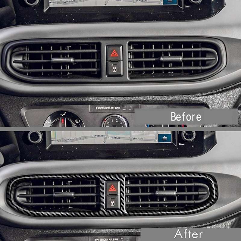 For Hyundai I10 Carbon Fiber Car Air Conditioning Frame Cover Abs