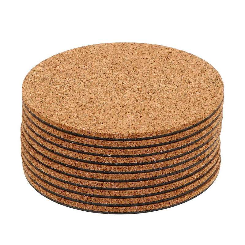 10pcs Potted Plants Cork Mat Round Cork Plant Coasters Diy (4inch)
