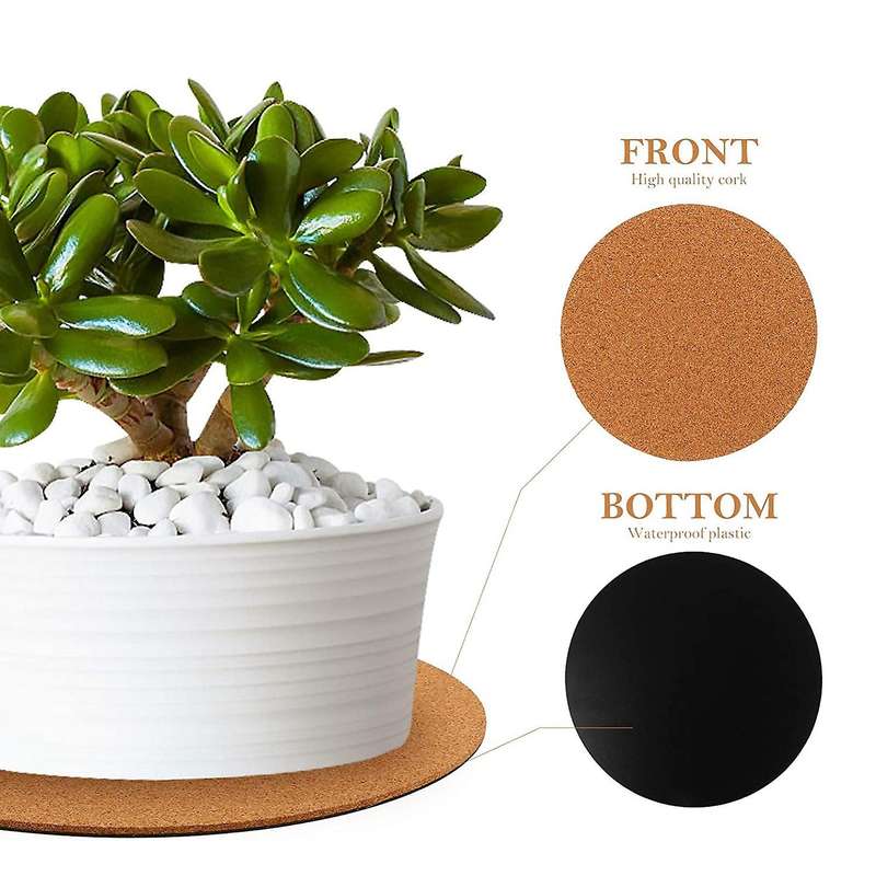 10pcs Potted Plants Cork Mat Round Cork Plant Coasters Diy (4inch)