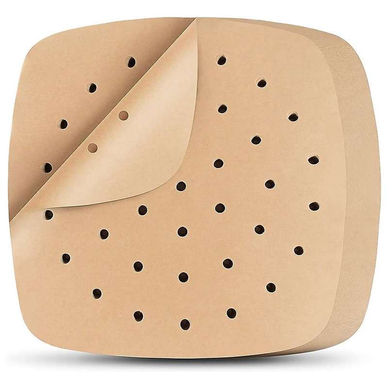 Square 8.5 Inch Baking Air Fryer Perforated Parchment Paper Liners