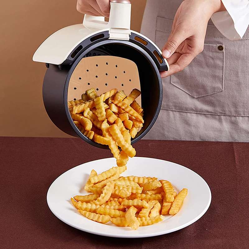 Square 8.5 Inch Baking Air Fryer Perforated Parchment Paper Liners