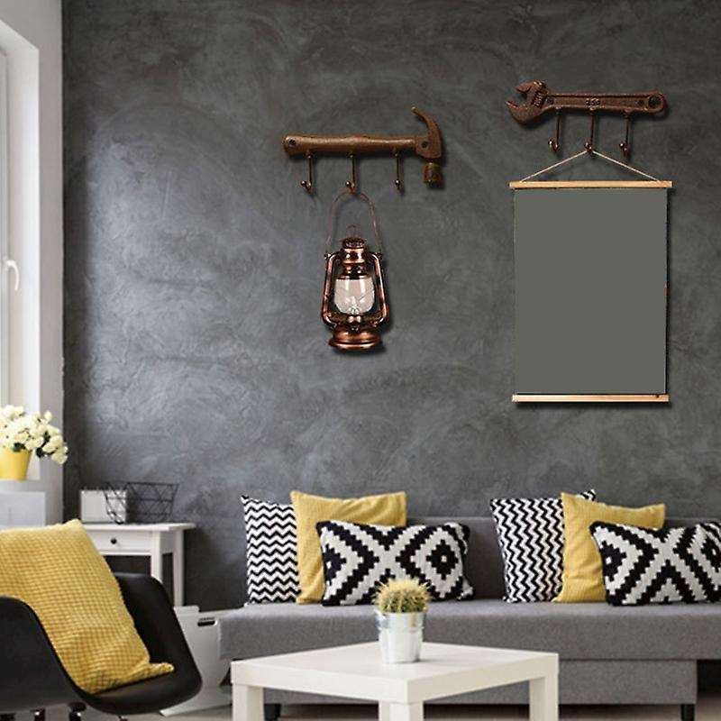 Wall Hook Hanger Wall Mounted Iron Hammer Holder Clothes Bag Rack