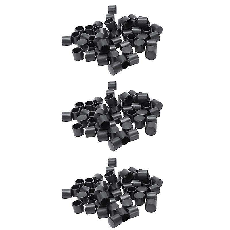 150 Pcs Black Rubber Pvc Flexible Round End Cap Round 12mm Foot Cover