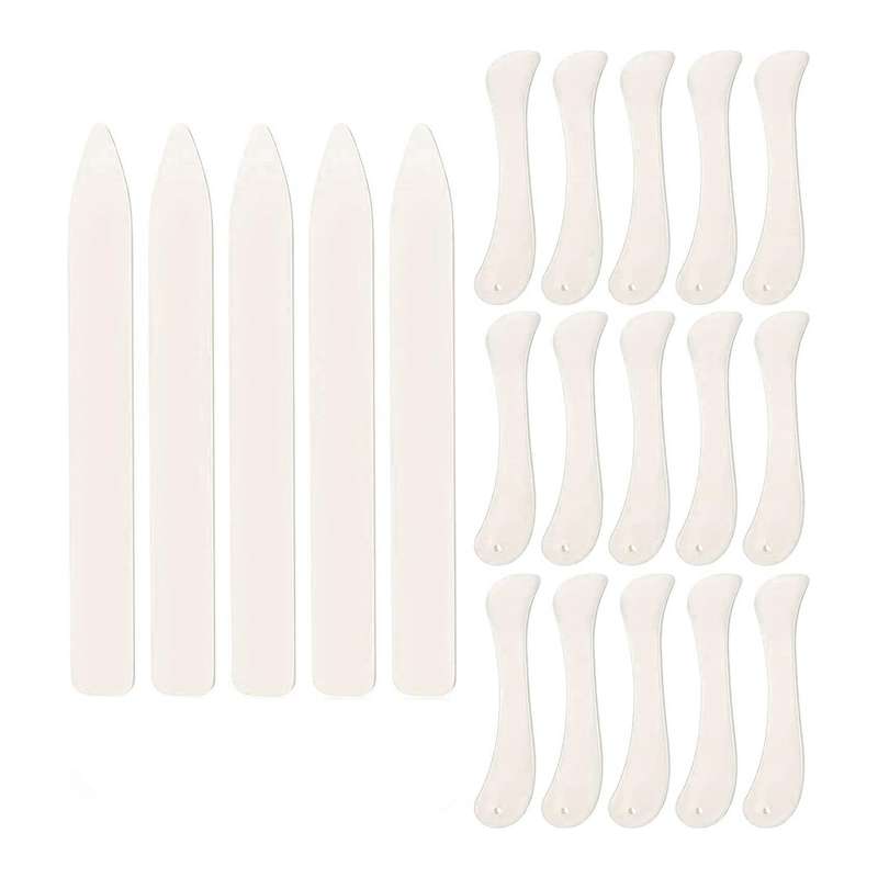 20 Pcs Bone Folder Paper Creaser Tool for Diy Leather Burnishing