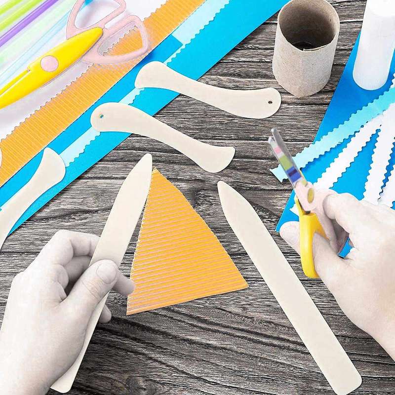 20 Pcs Bone Folder Paper Creaser Tool for Diy Leather Burnishing