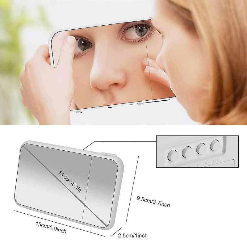 Projection Alarm Clock for Bedroom,6 Inch Led Mirror Alarm Clock
