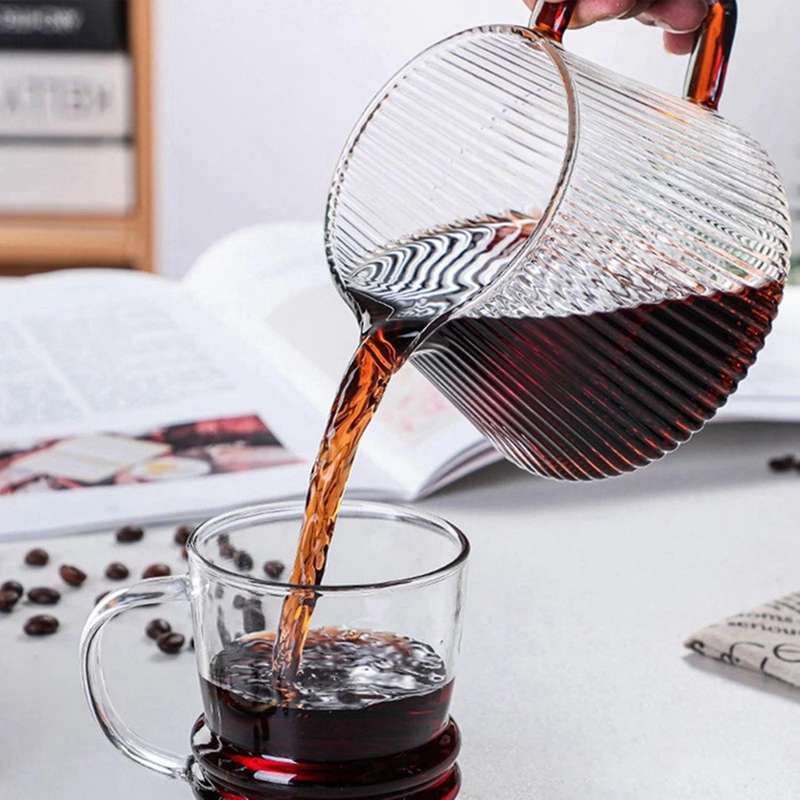 Pour Over Coffee Server Vertical Stripes Heat Resistant V60 -350ml