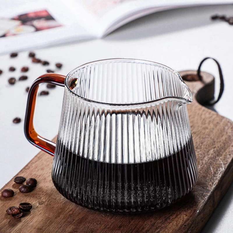 Pour Over Coffee Server Vertical Stripes Heat Resistant V60 -350ml