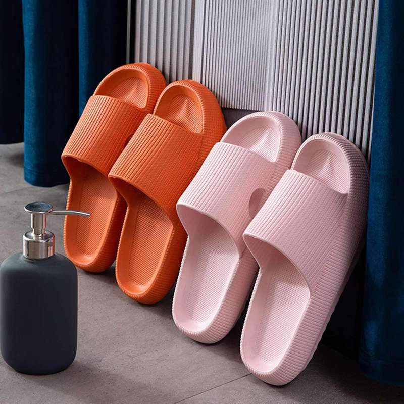 Indoor Thick Bathroom Slippers Non-slip Flip Flops Men Women Shoes A