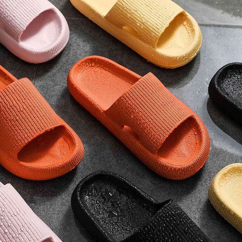 Indoor Thick Bathroom Slippers Non-slip Flip Flops Men Women Shoes A