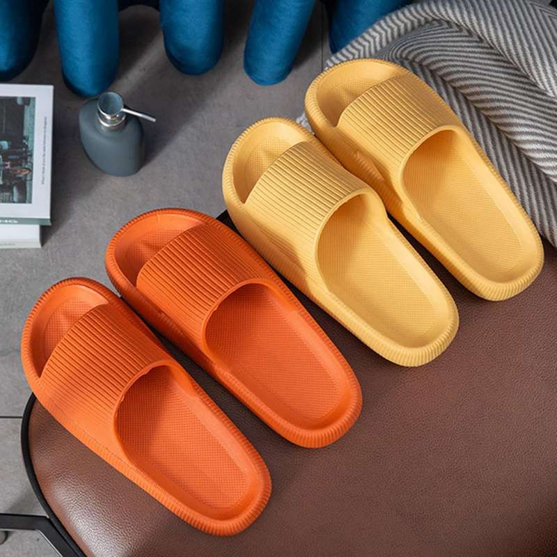 Indoor Thick Bathroom Slippers Non-slip Flip Flops Men Women Shoes A