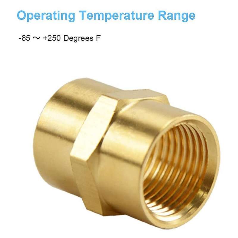 (6 Pack) Brass Coupler Reducer , 1/4inch Npt X 1/4inch Npt Female