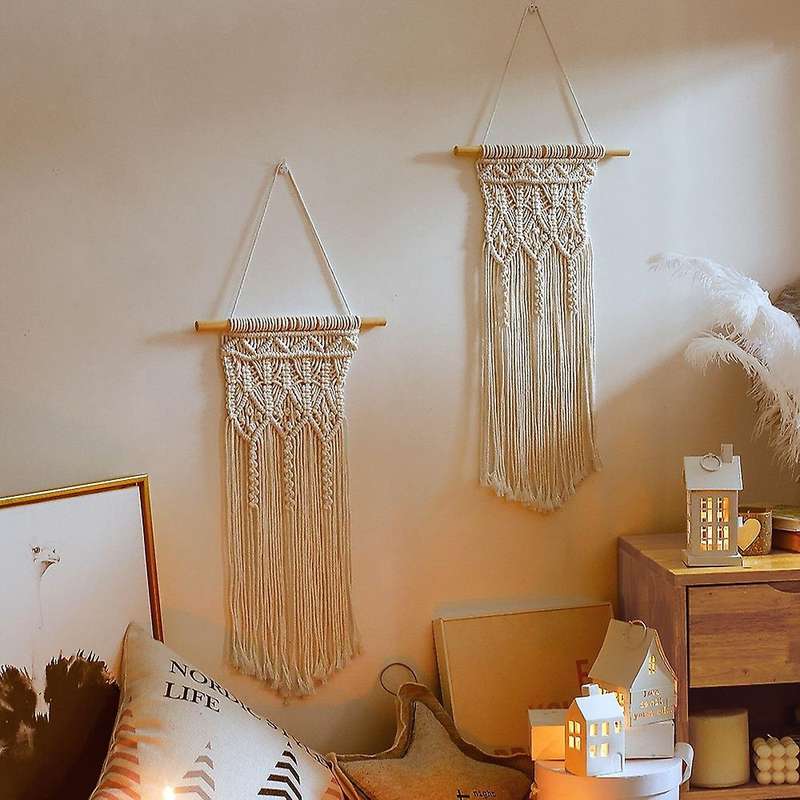Macrame Woven Wall Hanging Boho Geometric Art Bedroom Decoration