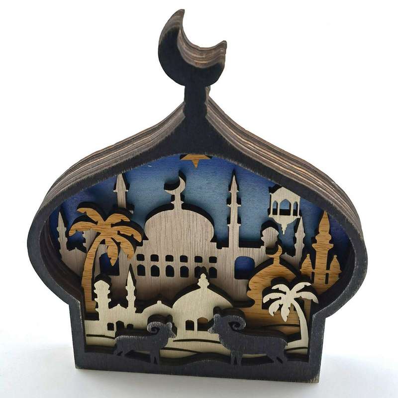 Creative Home Desktop Wooden Ramadan Crafts Decoration Wood Products