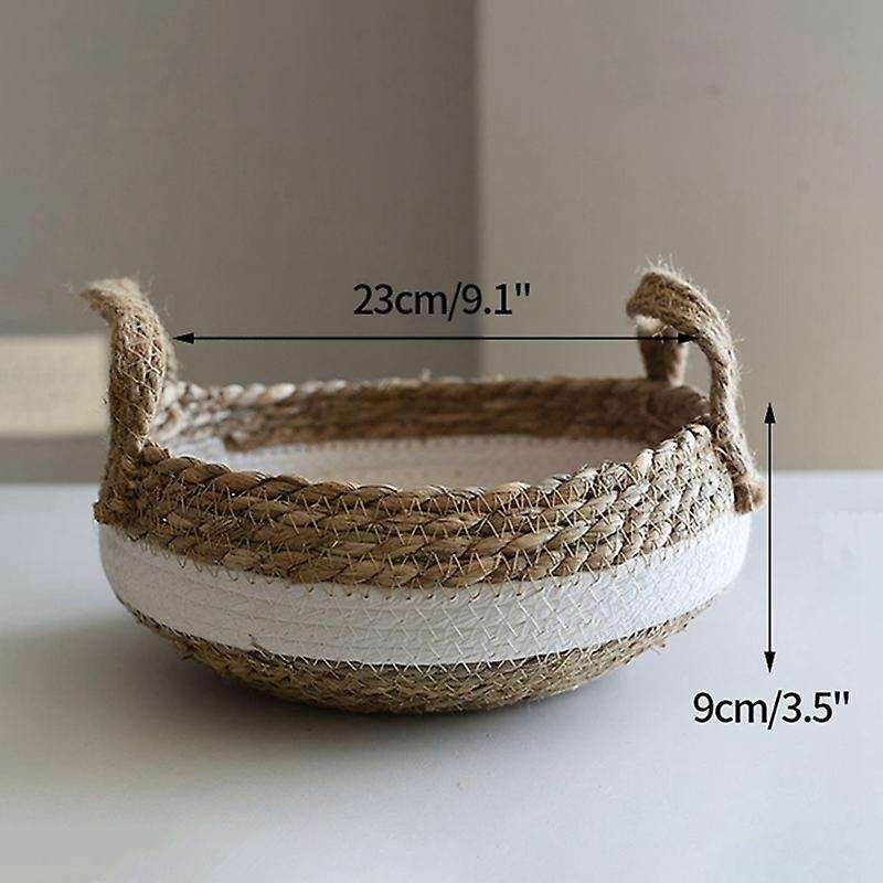 Woven Storage Baskets Desktop Snack Organizer Box Handmade -a