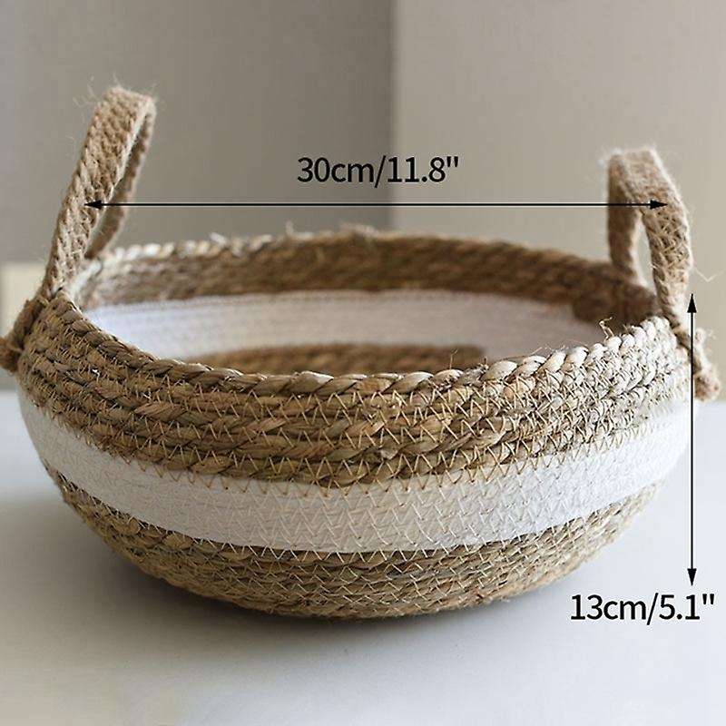 Woven Storage Baskets Desktop Snack Organizer Box Handmade -a
