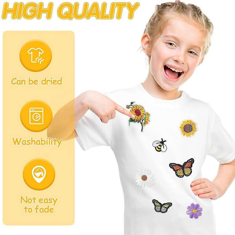 46 Pcs Embroidery Flower Ironing Patch Butterfly Stitched In Patch