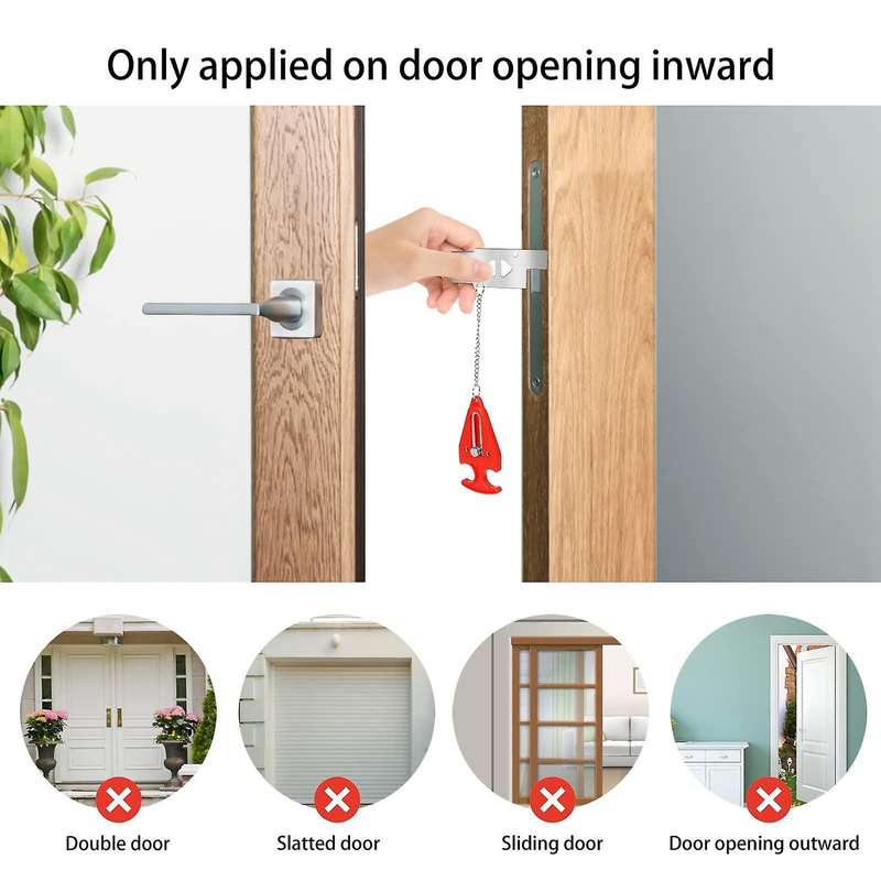 2pcs Portable Door Lock Hotel Home Security Privacy Mini Hardware