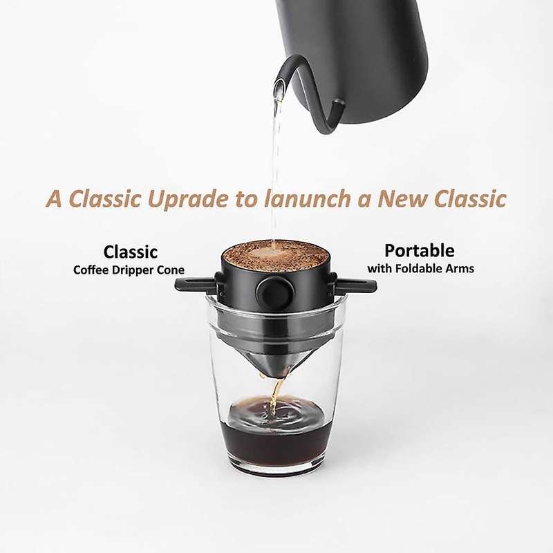 Travel Pour Over Cup Coffee Filter, with Brush Scoop for Travel Cup