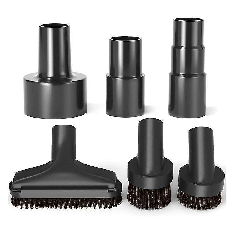 6 Pieces Vacuum Hose Adapter Kit,with Brush Soft Bristles, Plastic