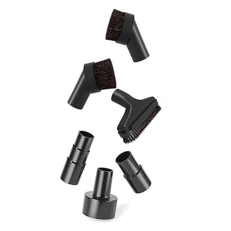 6 Pieces Vacuum Hose Adapter Kit,with Brush Soft Bristles, Plastic