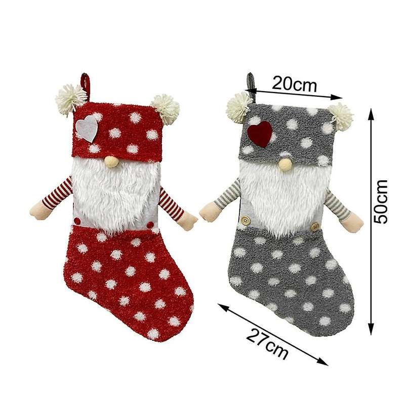 Christmas Stockings, Faceless Elderly Home New Year Fireplace, A