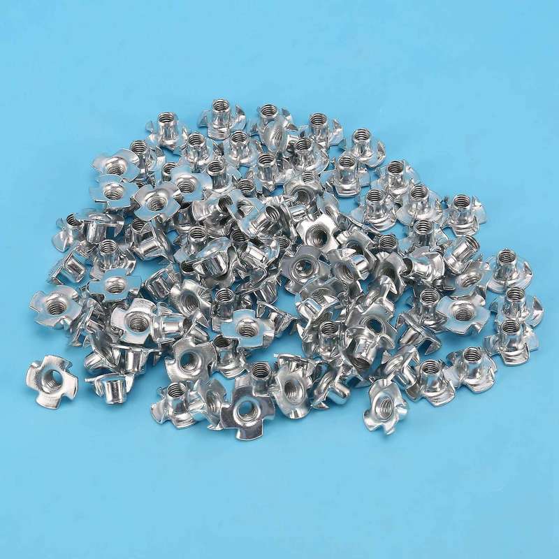 Set Of Assorted Four Prong Nuts Metal Coating (m6 100pcs)