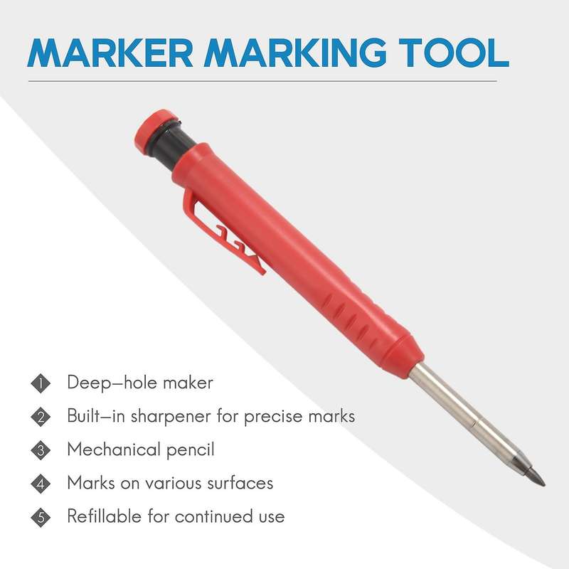 Solid Carpenter Pencils Set for Construction with 12 Refill Tool