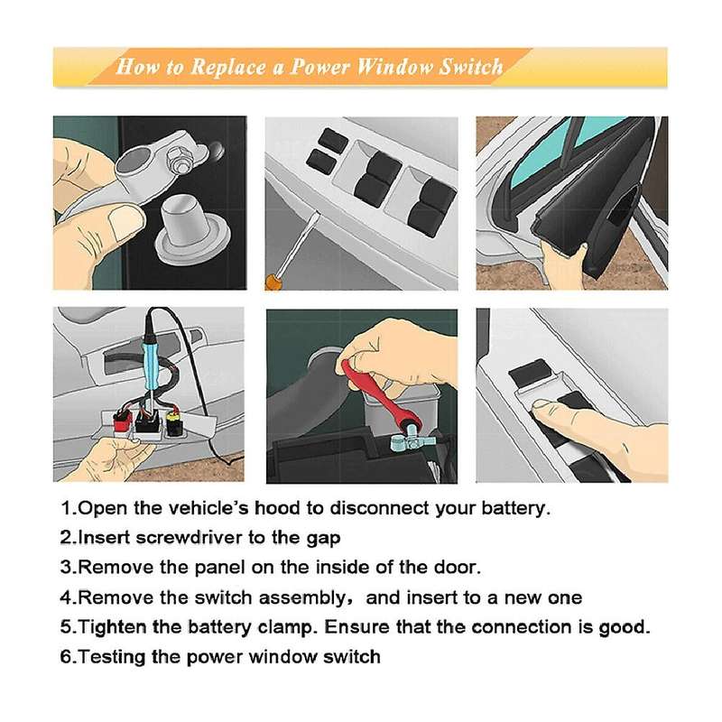 4 Pins Power Window Control Lifter Switch for Peugeot 207 3008 5008