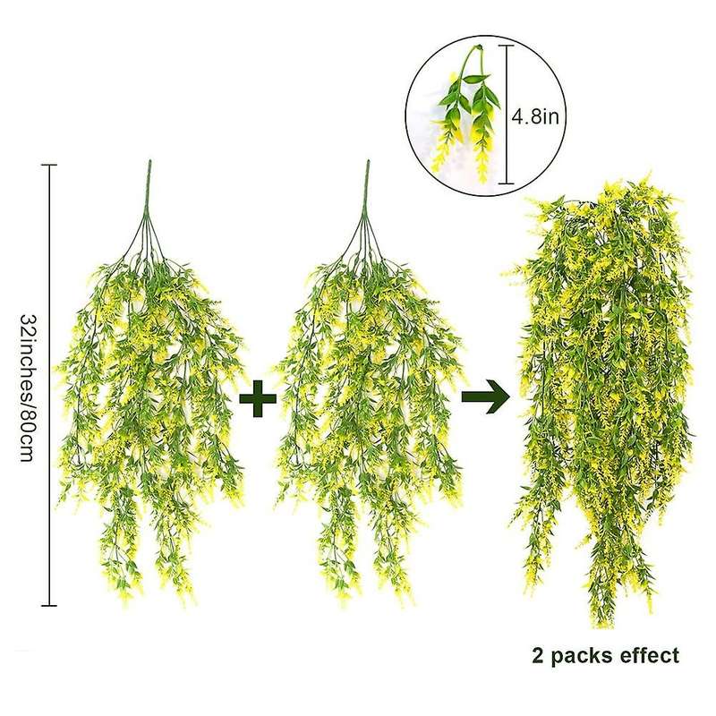 2pcs Artificial Hanging Plants, 32in Fake Hanging Plant B