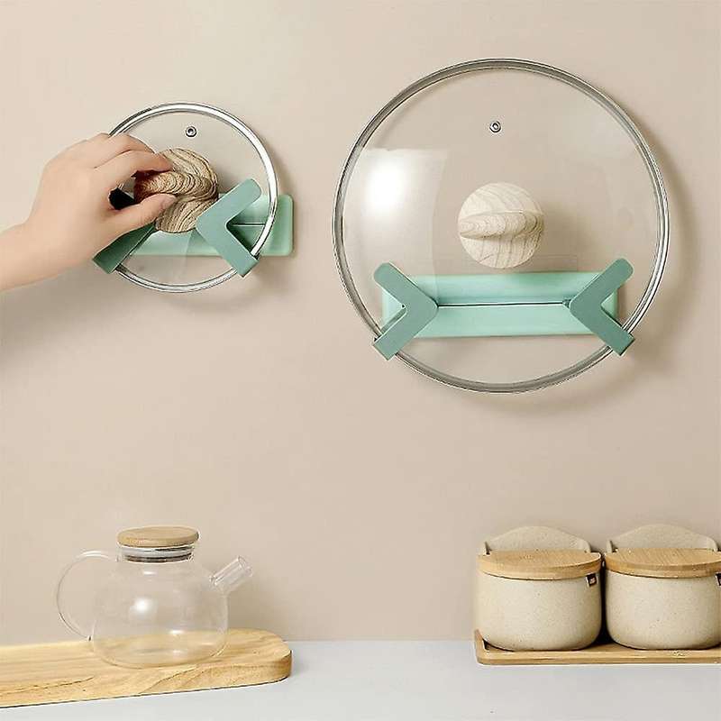 3 Pcs Retractable Pot Cover Rack Wall-mounted Kitchen Utensil Bracket