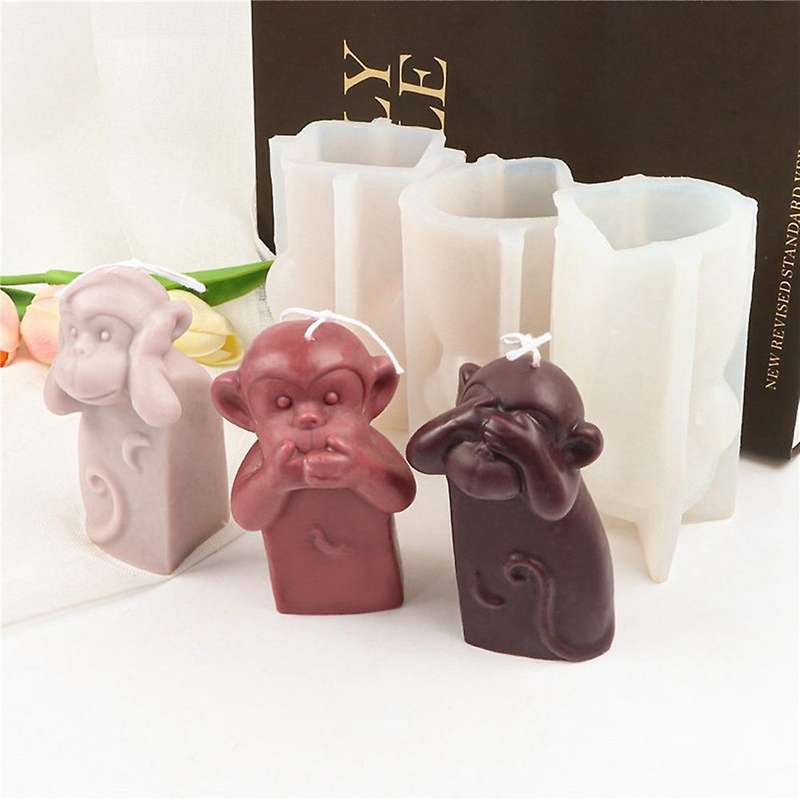 3d Monkey Scented Candle Mold, Diy Mold, Candle Making Supplies(c)