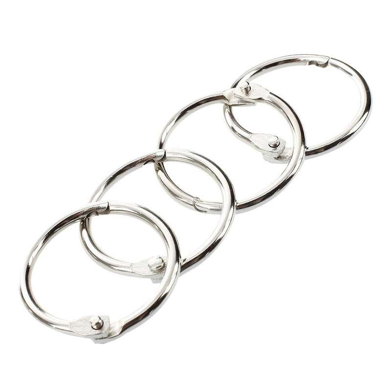 50 X Staple Book Binder 30mm Outer Diameter Loose Leaf Ring Keychain
