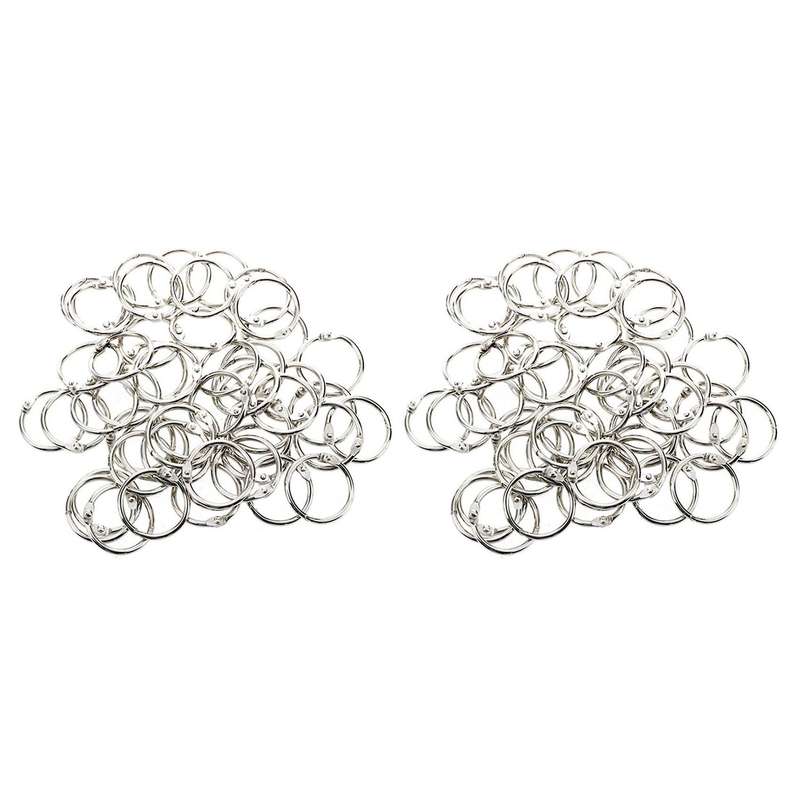 50 X Staple Book Binder 30mm Outer Diameter Loose Leaf Ring Keychain