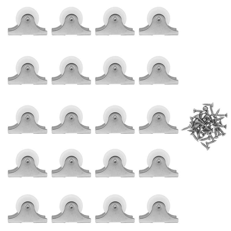 20pcs 1 Inch Directional Flat Industrial Casters White Nylon Wheels